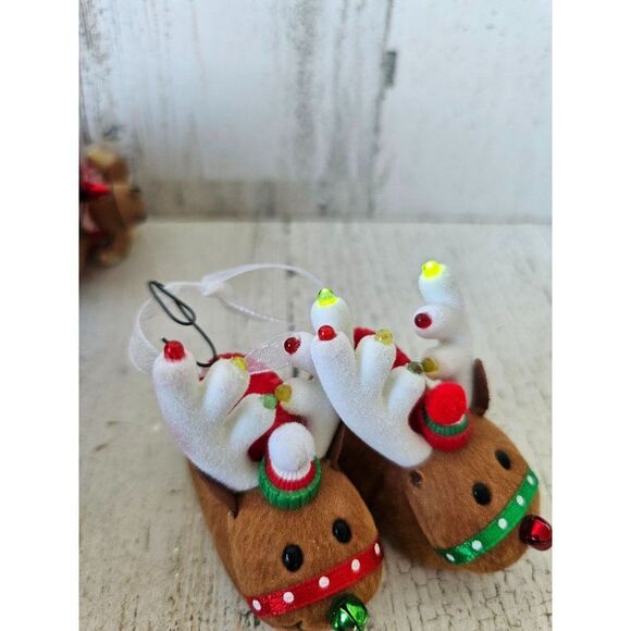 Hallmark reindeer slippers light up string light ornament Xmas tree reindeer lig - Picture 5 of 12
